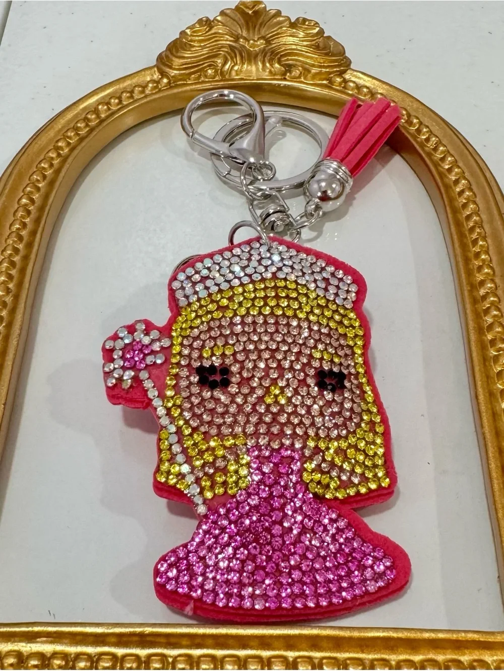 New Pink Rhinestone Good Witch Glenda  with Tassel